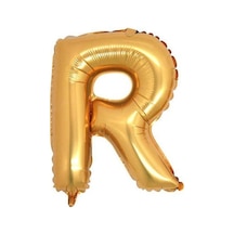 R Harf Altın Folyo Balon 40 İnc 100 Cm