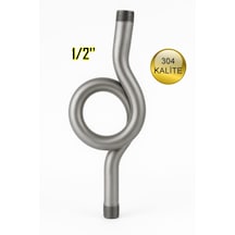 Paslanmaz Çelik Manometre Helezonu 1/2'' Dişli 304 Kalite
