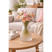 El Yapımı Cam, Line Model Vazo - Cam Vazo Şeffaf