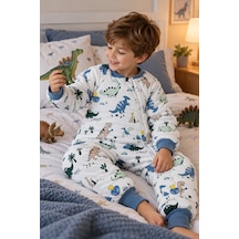 Babyhola 2.5 Tog Yorgan Gerektirmeyen Kalın Elyaf Dolgulu Çocuk Uyku Tulumu Pamuk Astarlı Unisex 6020 Beyaz