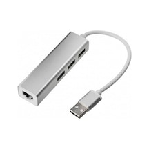 Triline Aluminyum USB To Rj45 Ethernet + USB 3 Port Hub Çoklayıcı