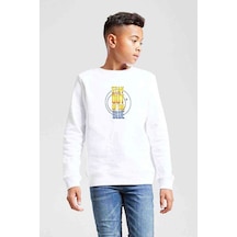 Tshirthane Pubg Stay Out Baskılı Unisex Çocuk Beyaz Sweatshirt Beyaz