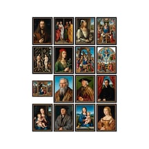 Albrecht Dürer Tabloları 16'lı Sticker Seti Laptop Defter Etiketi Çok Renkli