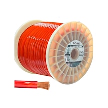 4ga Oto Anfi Tesisat Kablosu Silikon 30mt Kırmızı Poke Pk-1352
