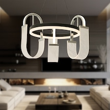 Debora 3 Lü 51 Watt Ledli Modern Tasarım Oturma Odası Salon Avize Beyaz