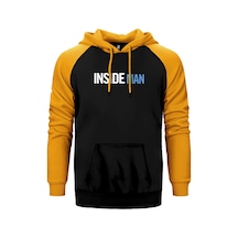 Insade Man Blue Sarı Renk Reglan Kol Kapşonlu Sweatshirt Sarı