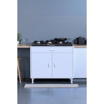 Eliusta Nehir 80 Cm Mutfak Dolabı Çok Amaçlı Ankastre Set Ocak Dolabı 80x88x48 Cm Raflı 2 Bölmeli Dolap Beyaz
