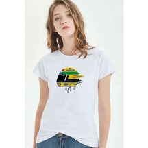 Formula F1 Ayrton Senna F1 Car Baskılı Beyaz Kadın Tshirt (534309330)