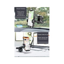 Htt-12 Otomatik Klipsli Vantuzlu Araba Telefon Tutacağı, Siyah 2 Mixed