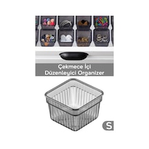 Modüler Çekmece İçi Düzenleyici - Banyo Makyaj Takı Organizer Ofis Düzenleyici 7,8 X 7,8 Cm Antrasit