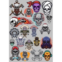 Kurukafa Sticker Set-3 24 Parça Telefon, Tablet, Defter, Laptop Sticker
