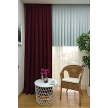 Evdepo Home Deniz Soft Pileli Fon Perde Bordo (446544119) Bordo