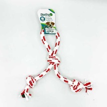 Eurodog - 351 - Diş İpi Halka Üç Düğüm Kırmızı Beyaz - Edntrend - 30 Cm