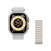 Watch 8 Ultra 49mm Amax Ultra Akıllı Nfc - Gps - Kablosuz Şarj Beyaz Kordonunu Seç