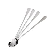Fantastik Ev Mutfak Aracı 4 Adet Uzun Yuvarlak Paslanmaz Çelik Kahve Ballı Dondurma Kaşıkları