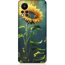 İnfinix Hot 11s Uyumlu Tek Başına Ayçiçeği Desenli Silikon Kılıf Çok Renkli