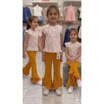 Najmaddin Baby 6-7-8 Yaş Kolyeli Full Likra Çocuk Takımı Najmaddin Turuncu