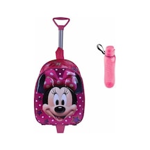 Çekçekli Minnie Mouse Baskılı Kabartmalı Anasınıfı Çantası + Mata