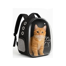 Zekton Siyah El Ve Sırt Çantası 2 Fileli Cep 9 Hava Kanallı Kedi Taşıma Çantası