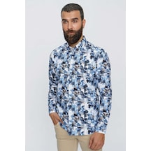 Efor G 1508 Slim Fit Lacivert Spor Gömlek Lacivert