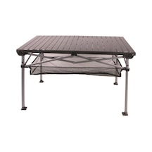 Xxl Alüminyum Katlanır Masa 118 X 70 X 70 Cm Kamp Piknik Balkon Bahçe Masası Siyah