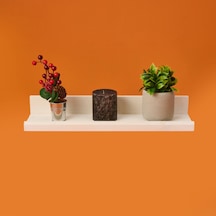 Dekor L Duvar Rafı - Beyaz - 49x14x7 Cm
