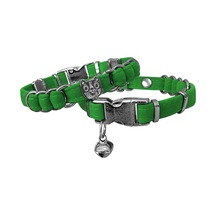 Markapet Kadife Kedi Boyun Tasması Kedi Kafalı 20-32 Cm Yeşil