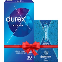 Durex Klasik Prezervatif 10'lu + Humanlife 5 Gr X 10 Doğal Kayganlaştırıcı Jel Lubricant