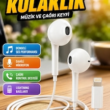 Kare Tasarımlı Kablolu Müzik Ve Çağrı Kulaklığı Mikrofonlu Ergonomik Kulak İçi Kulaklık 00