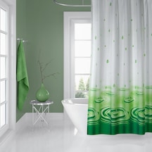 Zethome Jackline Banyo Duş Perdesi 5020 Çift Kanat Yeşil2X120x200 Yeşil