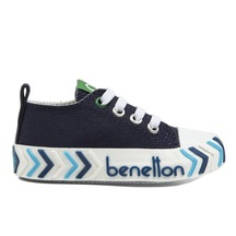 Benetton Lastikli Çocuk Keten Ayakkabı Koyu Lacivert Bn30641-239