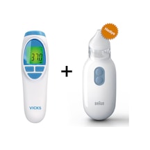 Vicks VNT200 Temassız Ateş Ölçer + Braun BNA100 Burun Aspiratörü