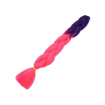 Afrika Örgüsü ve Rasta için Sentetik Ombreli Saç Mor - Neon Pembe