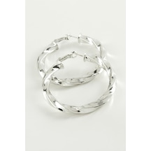 Burgulu Halka Küpe 4,5 Cm-gümüş Rengi N145 Diğer