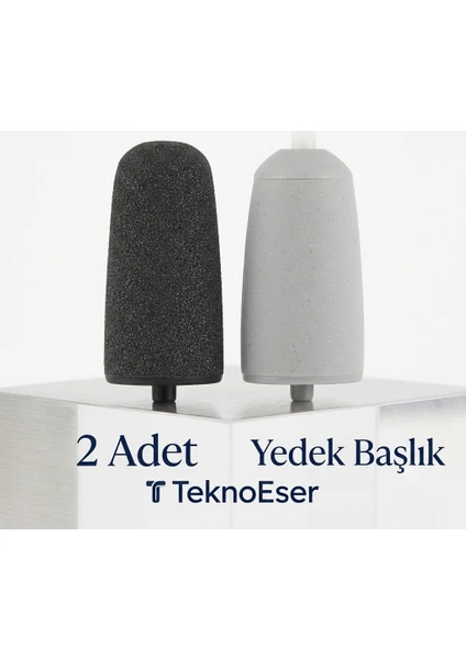 Elektrikli Topuk Törpüsü Yedek Başlığı 2'li Set - Sert Ve Orta Törpü Kafası Pürüzsüzleştirici Topuk Törpüsü