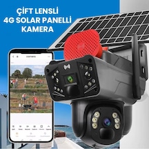 Solar Panelli, Güneş Enerjili, Sım Kartlı 4g, 6mp Çift Lensli Ptz