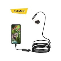 3 Metre Led Işıklı Endoskop Kamera, Su Geçirmez Ve Aparatlı