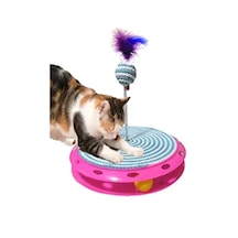 Tek Katlı Eğlenceli Kedi Oyuncağı Ve Tırmalama Turkuaz