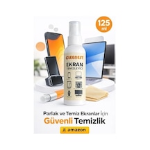 Ekran Temizleyici Seti 125 Ml Nazik Sprey & Yumuşacık 30x30 Kaşmir Bez Tüm Ekranlar İçin Parlak Çözüm