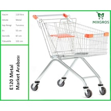 E120 Metal Market Alışveriş Arabası 120 Litre