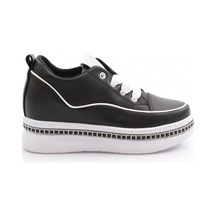 Dgn Pm128-k087 Kadin Yanlari Taşli Sneaker Ayakkabi PM128-K087-1211-R145802 Siyah - Beyaz