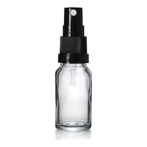 20ml Şeffaf Cam, Siyah Sprey Başlıklı Şişe, 12 Adet, Cam Şişe, Sprey Şişesi, Ecza Şişesi, Dropper Şişe, Medikal Şişe