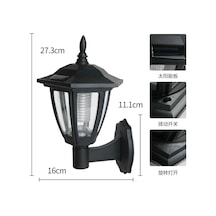 Yifomall Ev Dışı Güneş Enerjili Duvar Lambası - Villa Bahçe Cephe Işığı, Yağmurlardan Korunur, Led Aydınlatma, Dayanıklı Malzeme İle Siyah