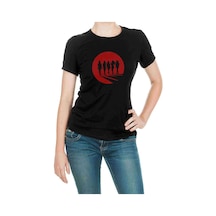 Silhouette Bad Girl Baskılı Siyah Kadın Tshirt