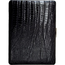Pearl Japan Cosmos Deri Uzun Sigara Tabakası Lizard Siyah 9lu