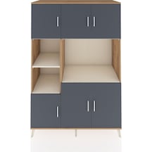 Kronos Dolap 9 Raflı 6 Kapaklı 132x59x195 Çam-antrasit/aytaşı Antrasıt/aytası