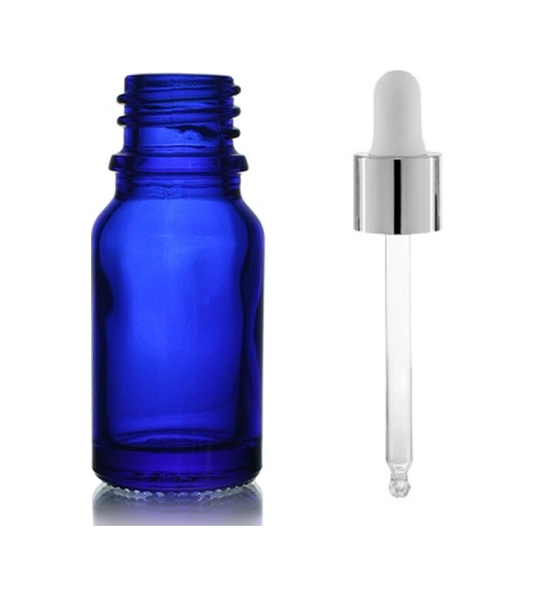 20ml Mavi Cam Damlalıklı Şişe,gümüş Kapak Beyaz Emzik, 12 Adet, Ecza Şişesi, Damlalıklı Şişe, Propolis Şişesi, Damlatmalı Şişe, Saç Serum Şişesi, Ecza Şişesi Diğer