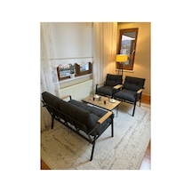 Green Garden Gökçe,balkon, Bahçe,teras,cafe - Salon - Metal Kanepe Koltuk Takımı - 2+1+1 + Sehpa Antrasit