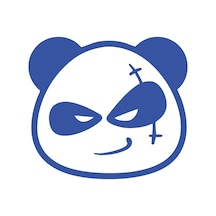 Serseri Panda Araba Sticker 17x17 Cm Mavi