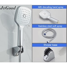 Jvgood Kendi Kendini Temizleyen Duş Başlığı Yüksek Basınçlı Jet Seti Banyo 1.5m Çelik Hortum İle Abs Kaplama